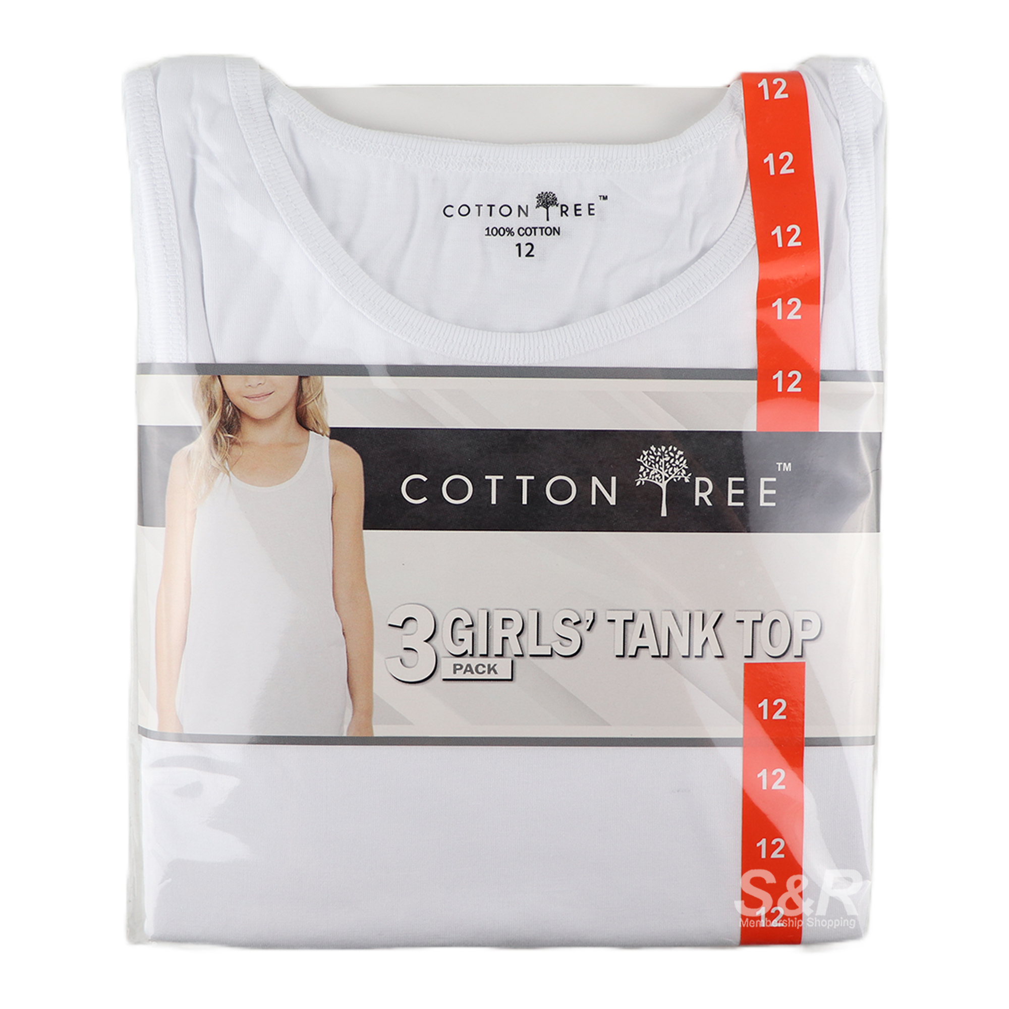 Cotton Tree Girls' Tank Top Size 12 3pcs